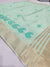 292007 Linen Saree With Embroidery - Green