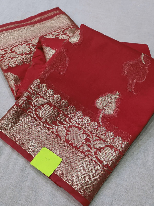 270004 Kanjiwaram Style Banarasi Saree - Red