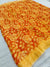 313002 Chiffon Crap Flower Print Saree - Orange