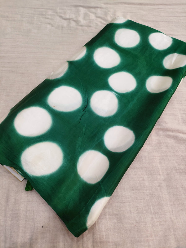 381002 Pure Gajji Silk Hand Dye Dupatta - Green