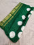 381002 Pure Gajji Silk Hand Dye Dupatta - Green
