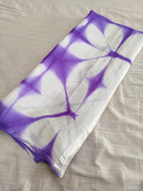 381002 Pure Gajji Silk Hand Dye Dupatta - Purple