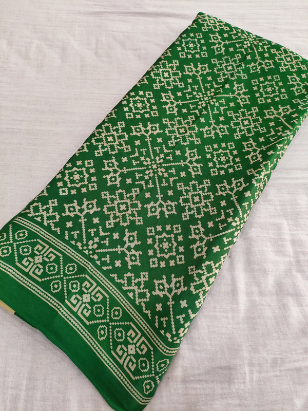 381003 Pure Gajji Silk Patola Dupatta - Green