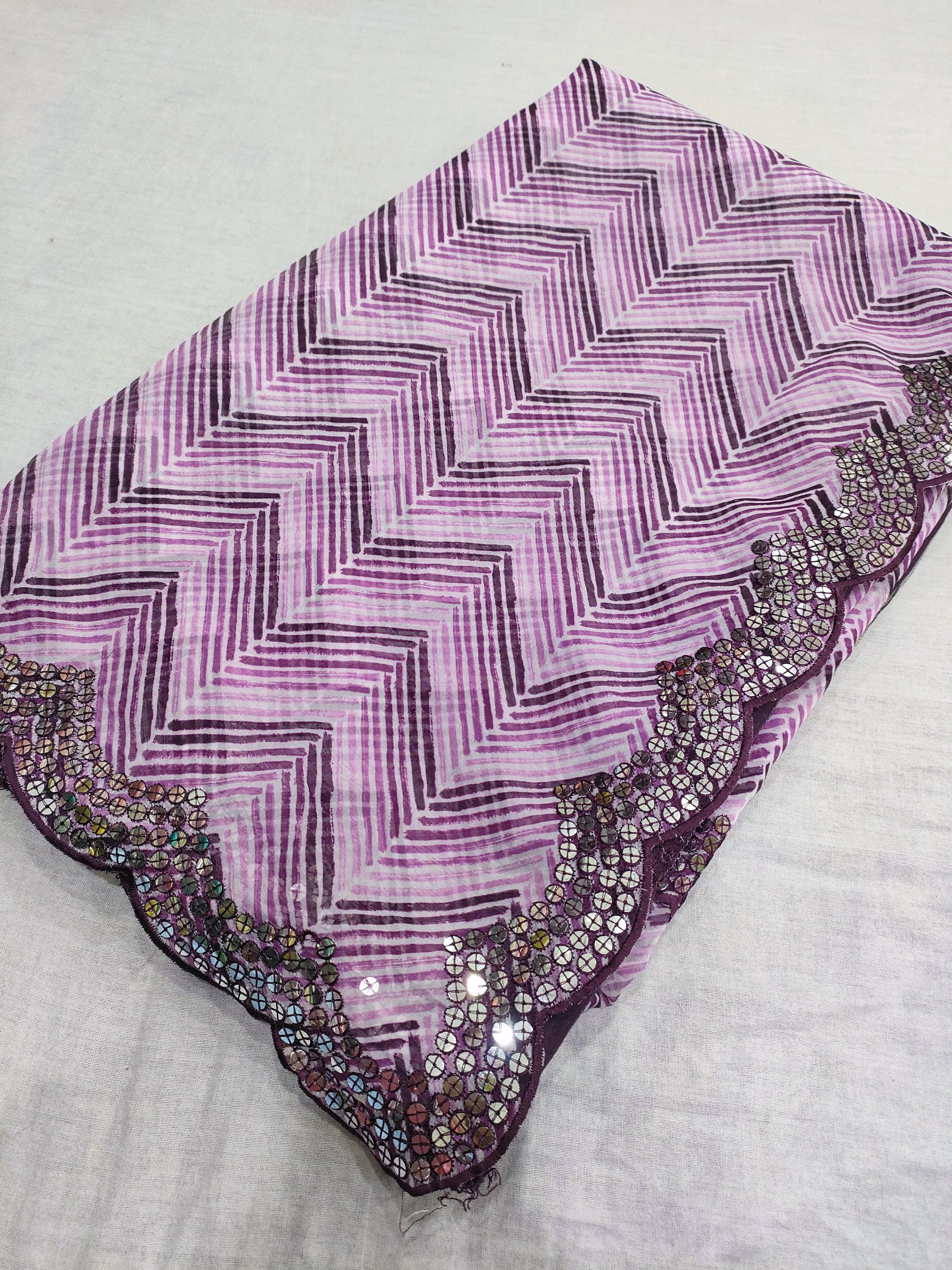 140001 Designer Saree with Cut Work and Mirror work