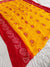 389005 Red and Yellow Pila Bandhani Saree