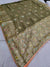 106006 Pure Dola Silk Minakari Zari Weaving Saree - Mehndi
